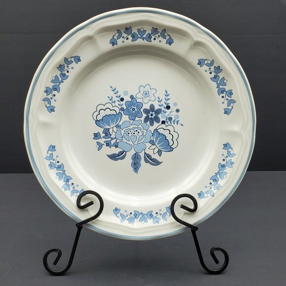 Newcor All Flowers Blue Floral Salad Plates Forman Designs Stoneware Plates - Picture 2 of 8